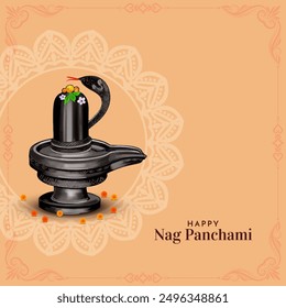 Happy Nag Panchami Indian religious festival celebration background vector