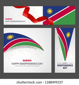 Happy Namibia independence day Banner and Background Set