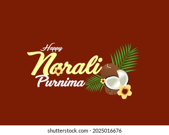 HAPPY Narali Purnima. It is a Indian festival. Banner and poster design for social media and print media.