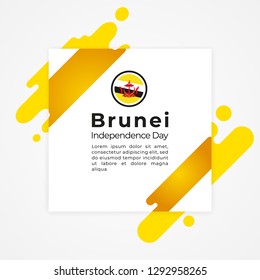 Happy Nation of Brunei, the Abode of Peace Independence Day Vector Template Design Illustration