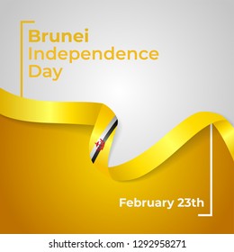 Happy Nation of Brunei, the Abode of Peace Independence Day Vector Template Design Illustration