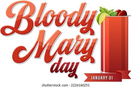 Happy national bloody mary day icon illustration