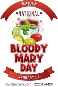 Happy national bloody mary day icon illustration