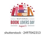 Happy National Book lovers Day vector illustration