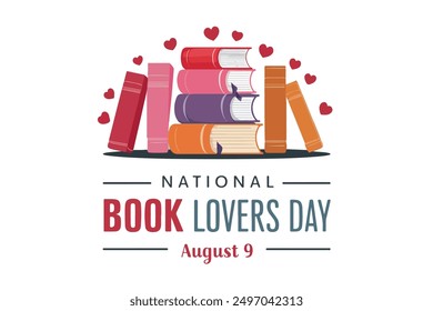 Happy National Book lovers Day vector illustration