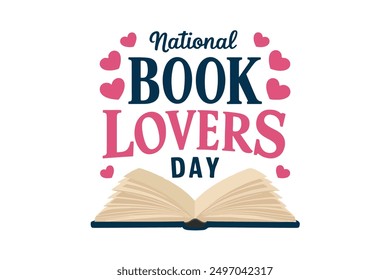 Happy National Book lovers Day vector illustration