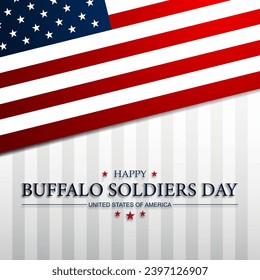 Happy national Buffalo Soldiers Day Background Vector Illustración 