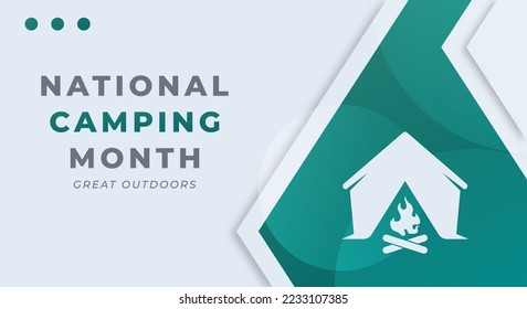 Happy National Camping Month June Celebration Vector Design Illustration. Template for Background, Poster, Banner, Advertising, Greeting Card or Print Design Element