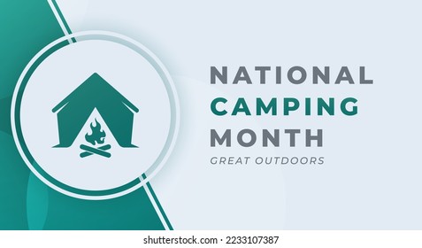 Happy National Camping Month June Celebration Vector Design Illustration. Template for Background, Poster, Banner, Advertising, Greeting Card or Print Design Element