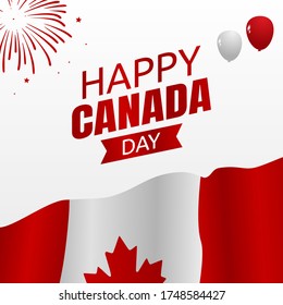 Happy National Canada Day Vector Illustration 