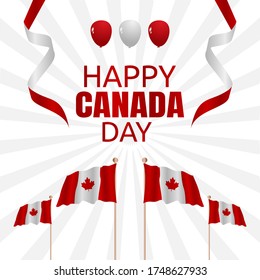 Happy National Canada Day Vector Illustration 
