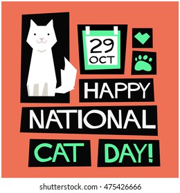 Happy National Cat Day October 29 Stock Vector (Royalty Free) 475426756