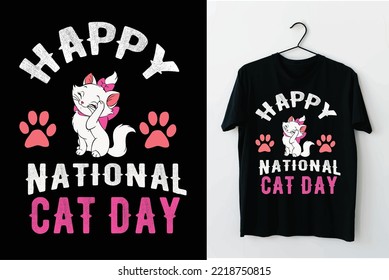 Happy National Cat Day T-shirt Design 