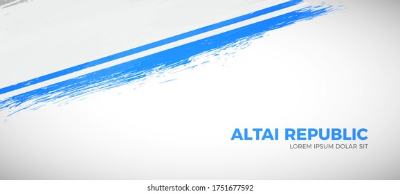 Happy national day of Altai Republic. Brush painted grunge flag of Altai Republic country. Artistic brush flag vector background