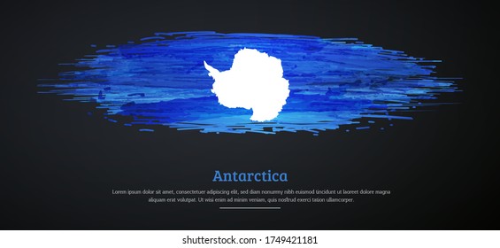 Happy national day of Antarctica with watercolor grunge brush flag background