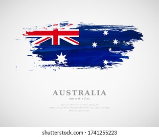 Happy national day of Australia with artistic watercolor country flag background