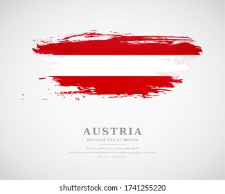 Happy national day of Austria with artistic watercolor country flag background