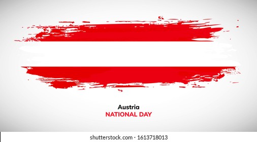 Happy national day of Austria. Brush flag of Austria vector illustration. Abstract watercolor concept of national brush flag background. Brush stroke background.