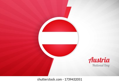 Happy national day of Austria greeting background. Abstract Austria country flag illustration
