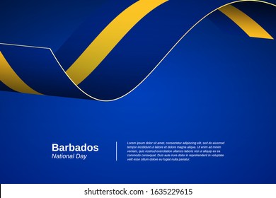 Happy national day of Barbados. Elegant waving flag banner background. Greeting patriotic nation vector.