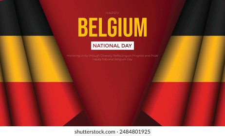 Happy National Day Belgien 21. Juli Grüße mit Belgien-Fahne. abstrakte Vektorillustration Design. Belgien Nationalfeiertag Grüße. abstrakte Vektorillustration Design.