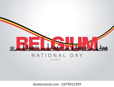 happy national day Belgium  greetings. abstract vector illustration design.