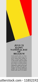 Happy National Day of Belgium Vector Illustration. Suitable for greeting card, poster and banner.