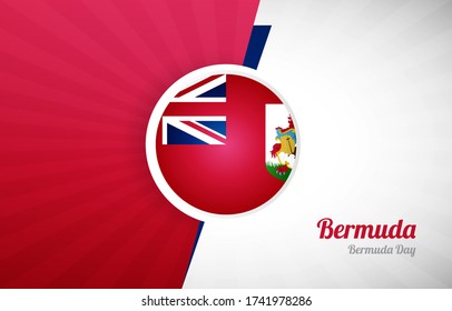 Happy national day of Bermuda greeting background. Abstract Bermuda country flag illustration