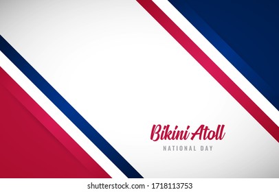 Happy national day of Bikini Atoll with Creative Bikini Atoll national country flag greeting background