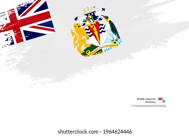 Happy national day of British Antarctic Territory with grungy flag background