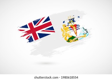 Happy national day of British Antarctic Territory with vintage style brush flag background