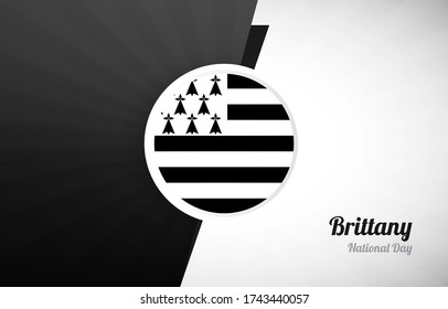 Happy national day of Brittany greeting background. Abstract Brittany country flag illustration