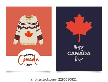 Feliz Día Nacional de Canadá. Símbolo de Canadá, ilustración de clip vectorial