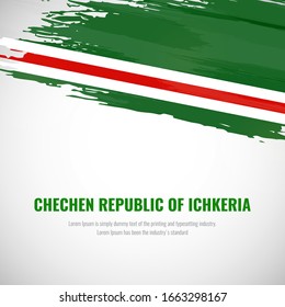 Happy national day of Chechen Republic of Ichkeria with brush style watercolor country flag background