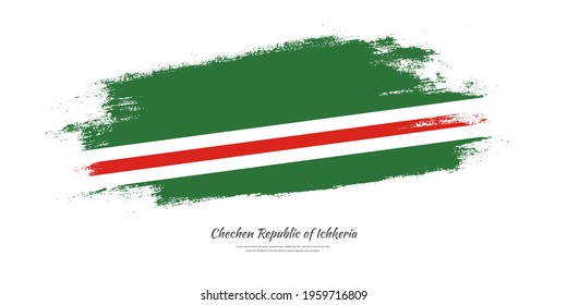 Happy national day of Chechen Republic of Ichkeria with national flag on artistic stain brush stroke background