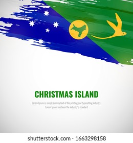 Happy national day of Christmas Island with brush style watercolor country flag background