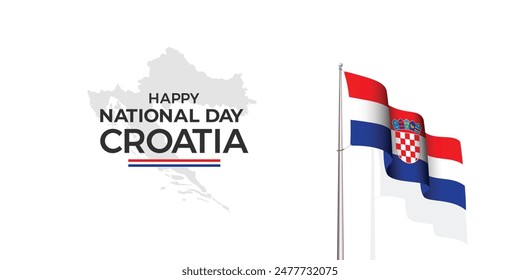 Happy National Day Croatia Banner Design. Vector Illustration Background. June 25, template, eps