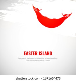 Happy national day of Easter Island with brush style watercolor country flag background