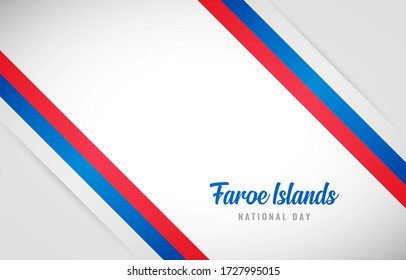 Happy national day of Faroe Islands with Elegant Faroe Islands country flag greeting background