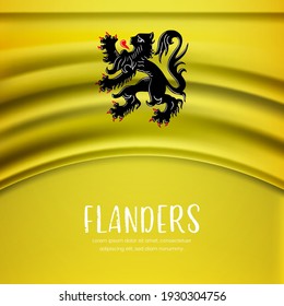 Happy national day of Flanders with stylish wavy flag background