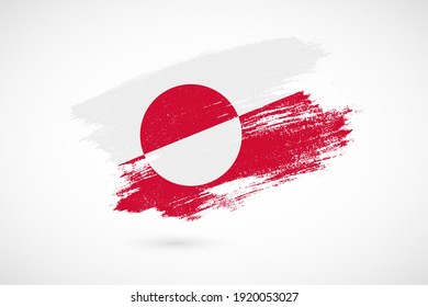 Happy national day of Greenland with vintage style brush flag background