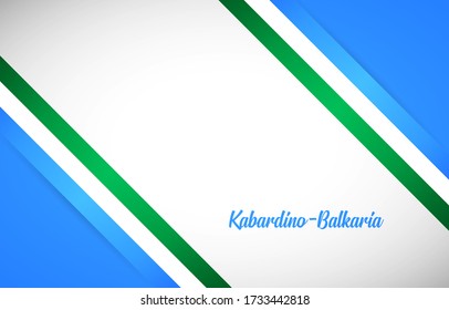 Happy national day of Kabardino-Balkaria with Modern national country flag greeting background