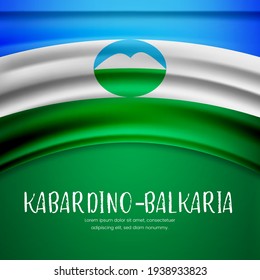 Happy national day of Kabardino-Balkaria with stylish wavy flag background