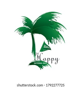 happy national day, Kingdom of Saudi Arabia vector illustration design