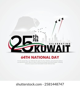 Happy National Day of Kuwait, Greeting Poster Design. Creative Vector Illustration EPS 10.