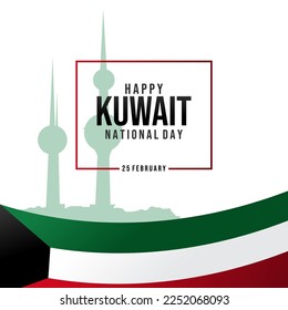happy national day Kuwait vector illustration