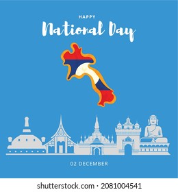 Happy National Day of Laos Vector Design