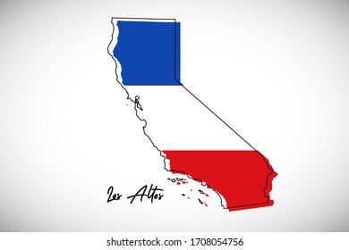 Happy national day of Los Altos. Modern national country map with Los Altos flag vector illustration