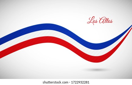 Happy national day of Los Altos. Creative shiny wavy Los Altos flag background with text typography.