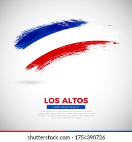 Happy national day of Los Altos country. Modern grunge brush of Los Altos flag illustration